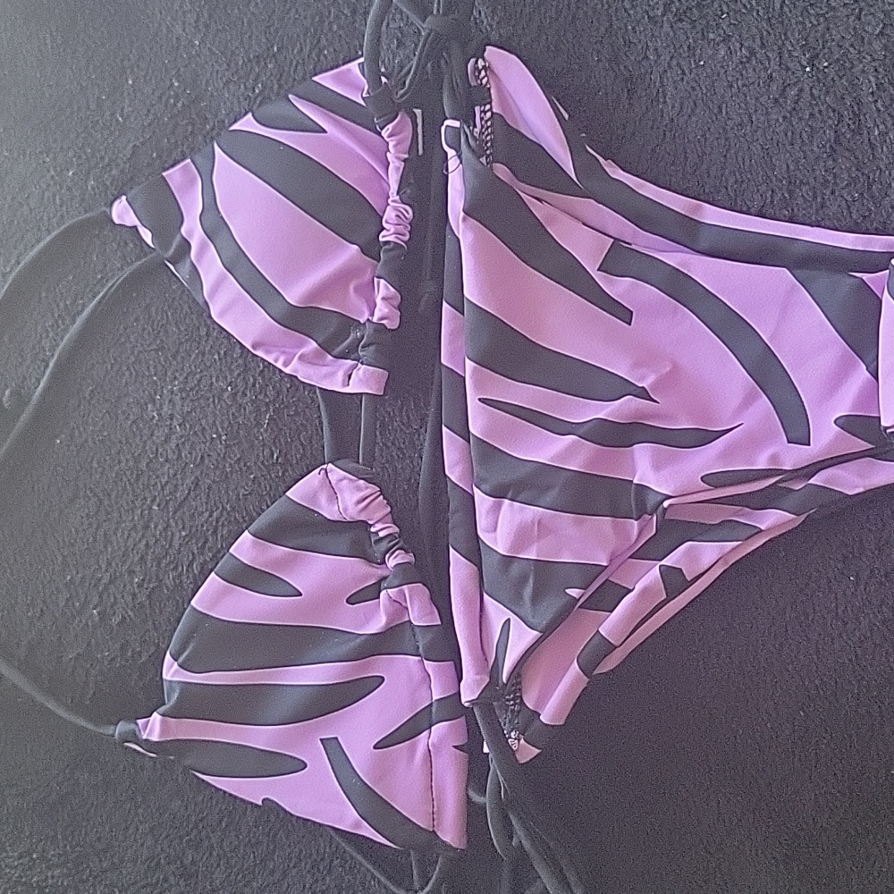 3 piece purple animal print set - Picture 3 of 5